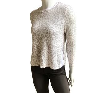 Olivaceous Layered Leopard Print Gray Long Sleeve Shirt Women's Size Small